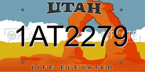 1AT2279 Utah License Plate