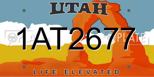 1AT2677 Utah License Plate