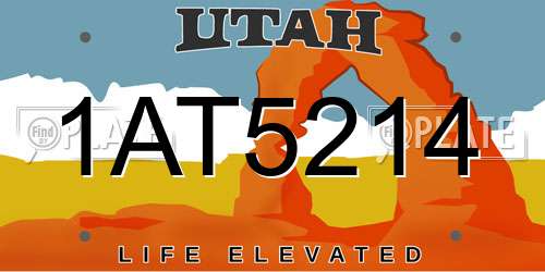 1AT5214 Utah License Plate