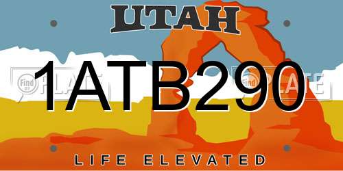 1ATB290 Utah License Plate