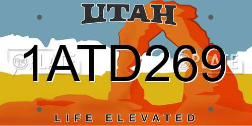 1ATD269 Utah License Plate