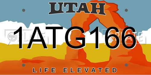 1ATG166 Utah License Plate