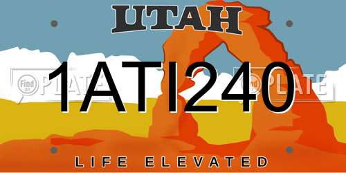 1ATI240 Utah License Plate