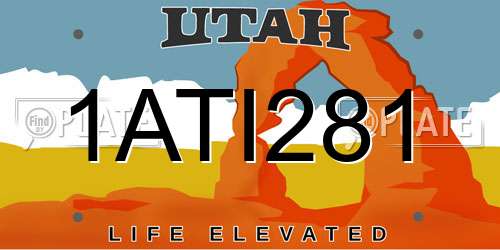 1ATI281 Utah License Plate