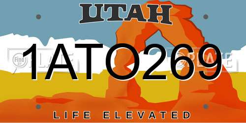 1ATO269 Utah License Plate
