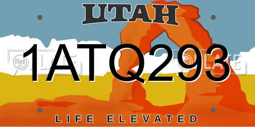1ATQ293 Utah License Plate