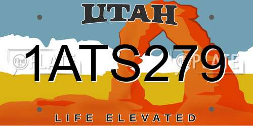 1ATS279 Utah License Plate