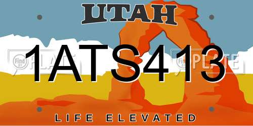 1ATS413 Utah License Plate