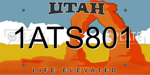 1ATS801 Utah License Plate