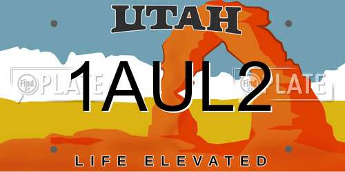 1AUL2 Utah License Plate