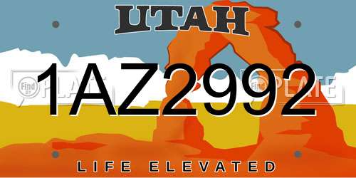1AZ2992 Utah License Plate