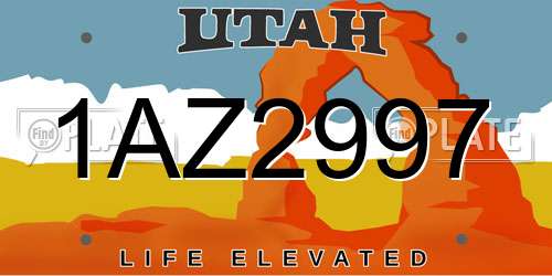 1AZ2997 Utah License Plate