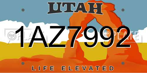 1AZ7992 Utah License Plate
