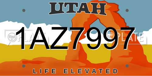 1AZ7997 Utah License Plate