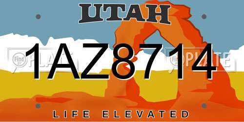 1AZ8714 Utah License Plate