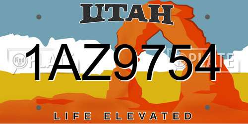 1AZ9754 Utah License Plate