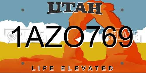 1AZO769 Utah License Plate