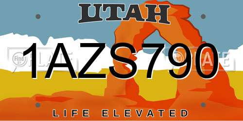 1AZS790 Utah License Plate