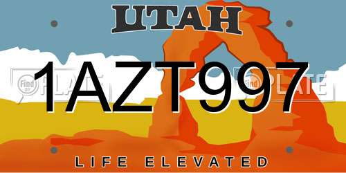 1AZT997 Utah License Plate
