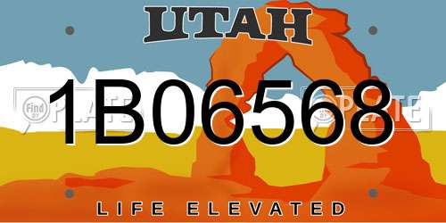 1B06568 Utah License Plate