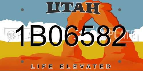 1B06582 Utah License Plate