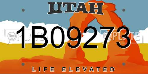 1B09273 Utah License Plate