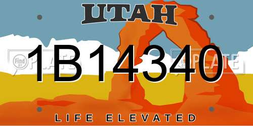 1B14340 Utah License Plate