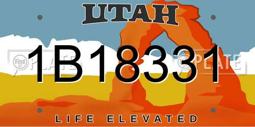 1B18331 Utah License Plate