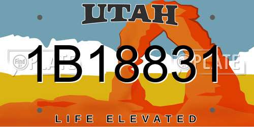 1B18831 Utah License Plate