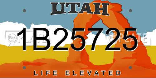 1B25725 Utah License Plate