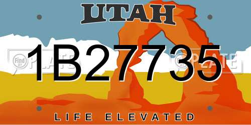 1B27735 Utah License Plate