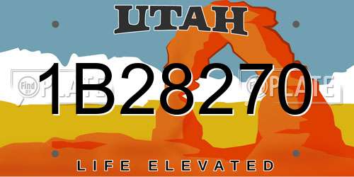 1B28270 Utah License Plate