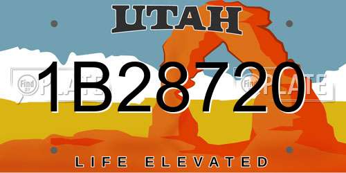1B28720 Utah License Plate