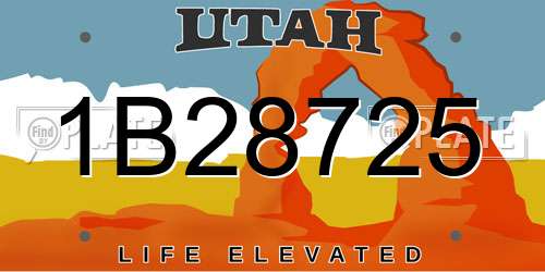 1B28725 Utah License Plate