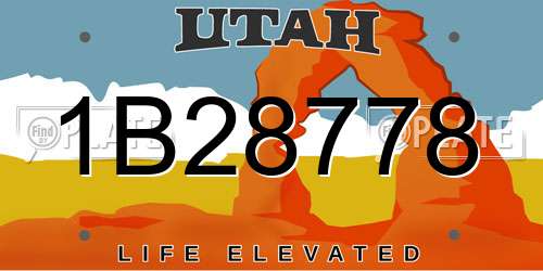 1B28778 Utah License Plate