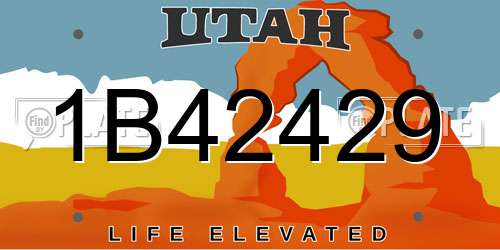 1B42429 Utah License Plate