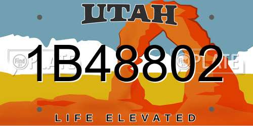 1B48802 Utah License Plate
