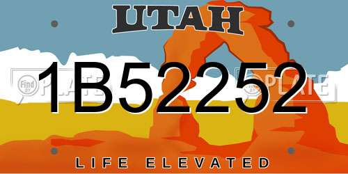 1B52252 Utah License Plate