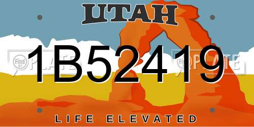 1B52419 Utah License Plate