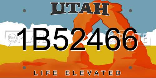 1B52466 Utah License Plate