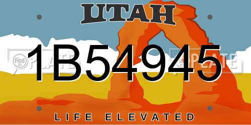 1B54945 Utah License Plate