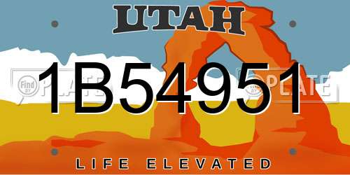 1B54951 Utah License Plate