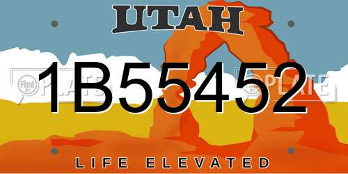 1B55452 Utah License Plate