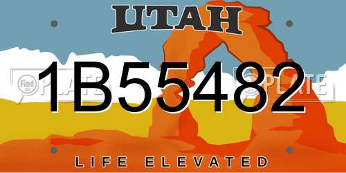 1B55482 Utah License Plate