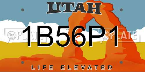 1B56P1 Utah License Plate