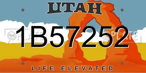 1B57252 Utah License Plate