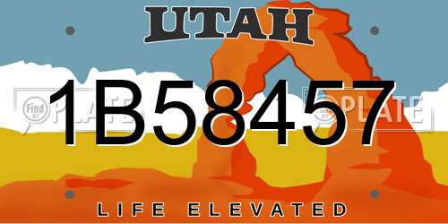 1B58457 Utah License Plate