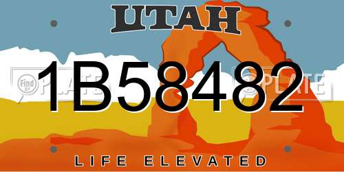 1B58482 Utah License Plate