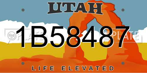 1B58487 Utah License Plate