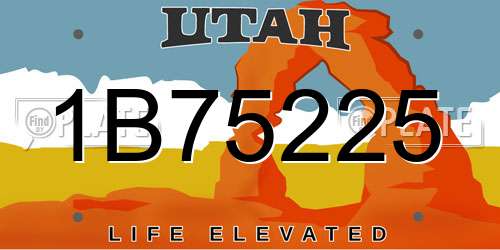 1B75225 Utah License Plate